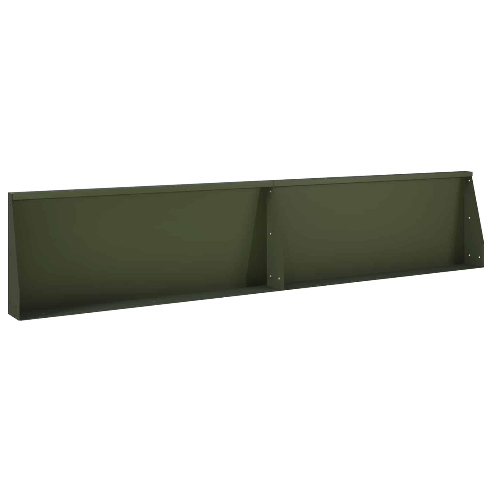 Støttemur i stål 2 stk. 100 x 12 x 30 cm olivengrøn