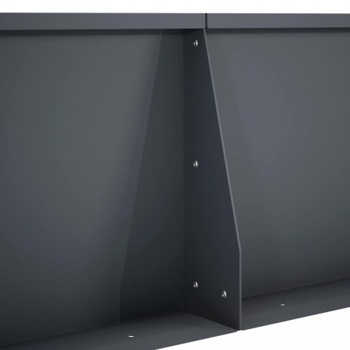 Støttemur 4 stk. i stål 80 x 12 x 30 cm - antracit