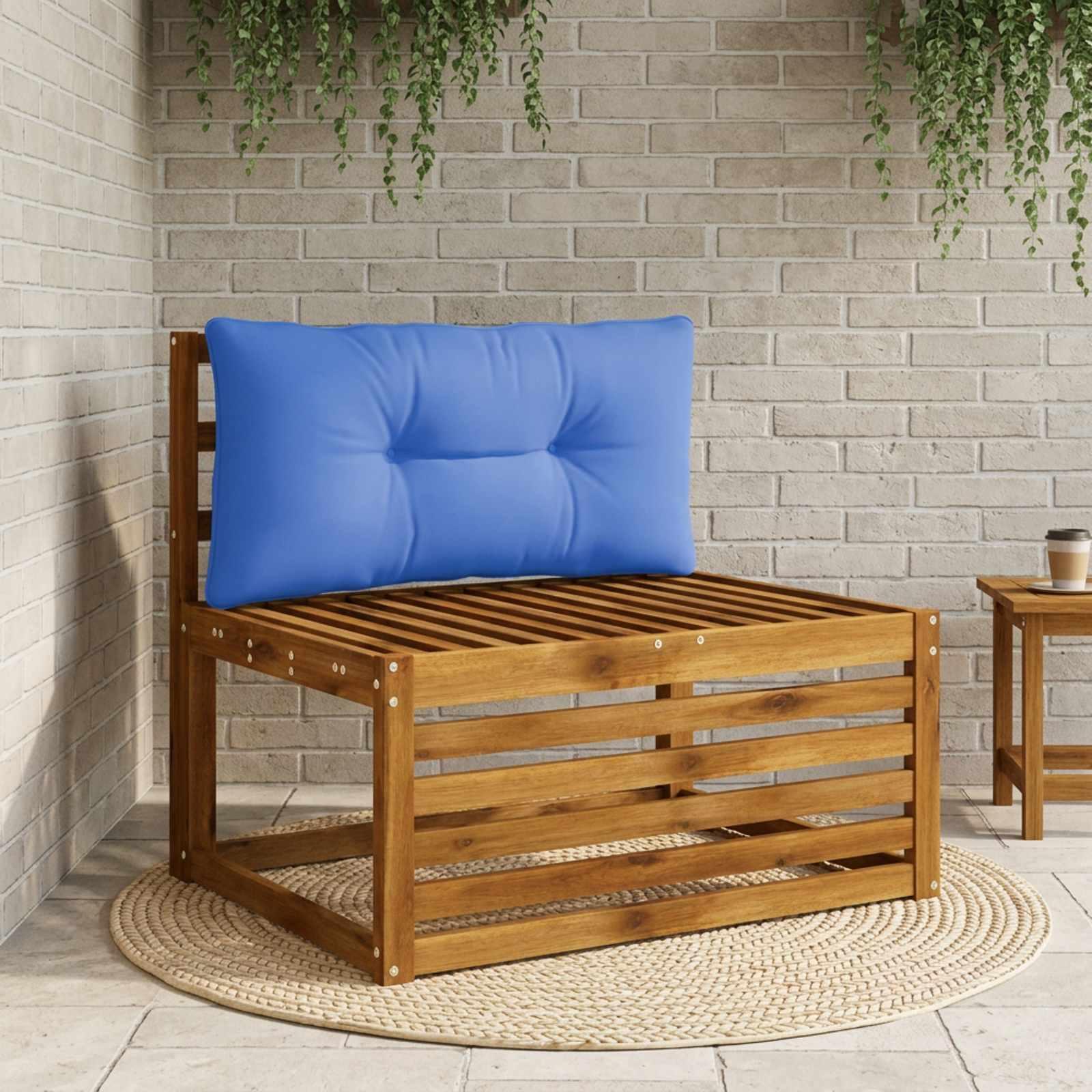 Rygpude PUTTEN i 100% polyester til stol og bænk - kongelig blå 70 x 40 x 10 cm