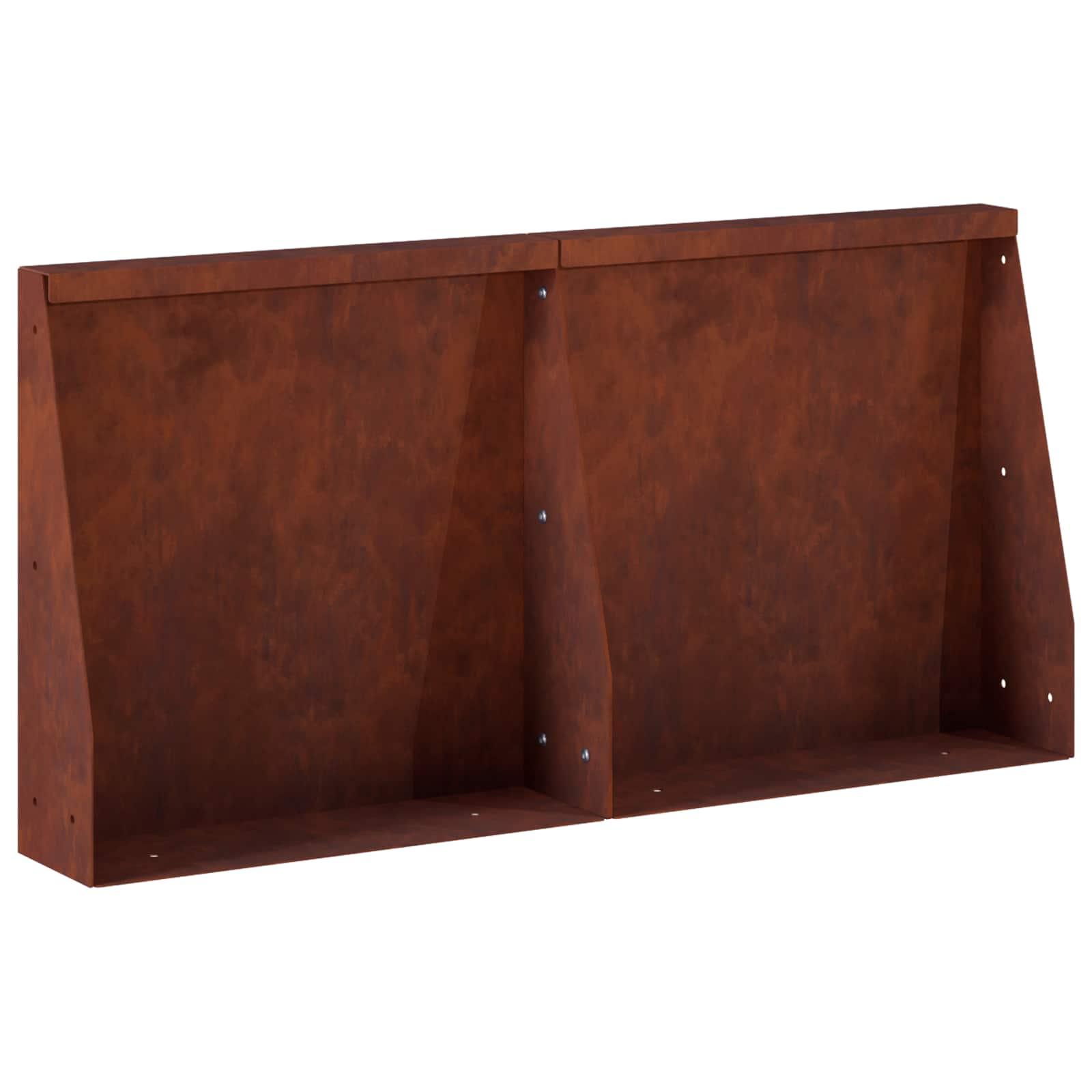 Støttemur i cortenstål 2 stk. 40 x 12 x 30 cm rusten