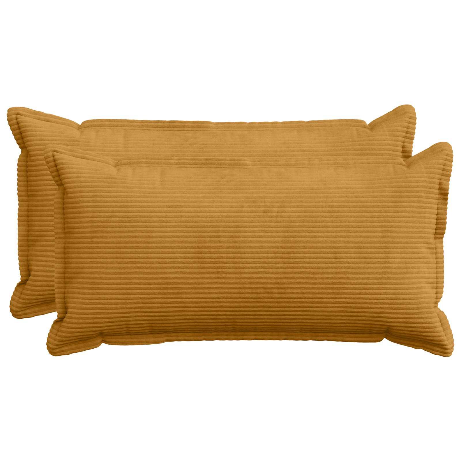 Pudebetræk HOUTEN 2 stk. gul 40 x 70 cm i cordfløjl