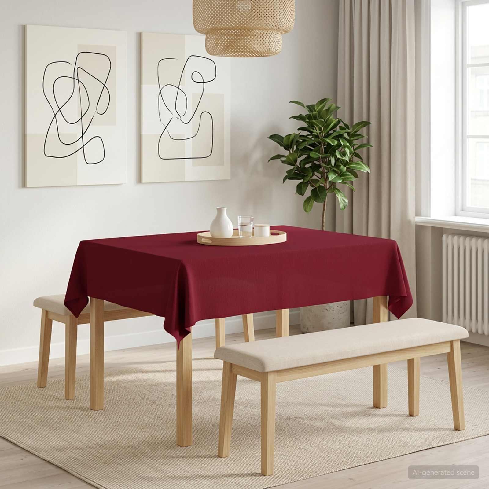 Bordklæde rektangulær vinrød 140 x 180 cm