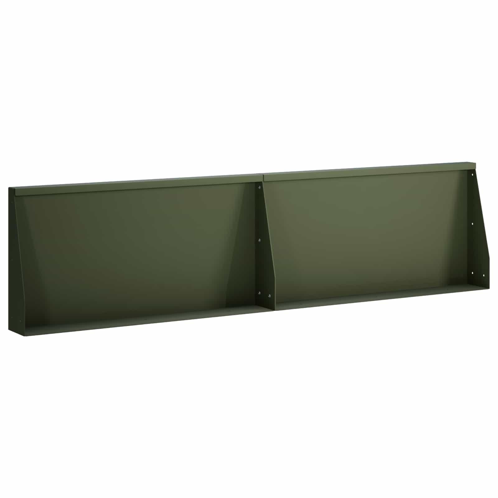 Støttemur i stål 2 stk. 80 x 12 x 40 cm olivengrøn