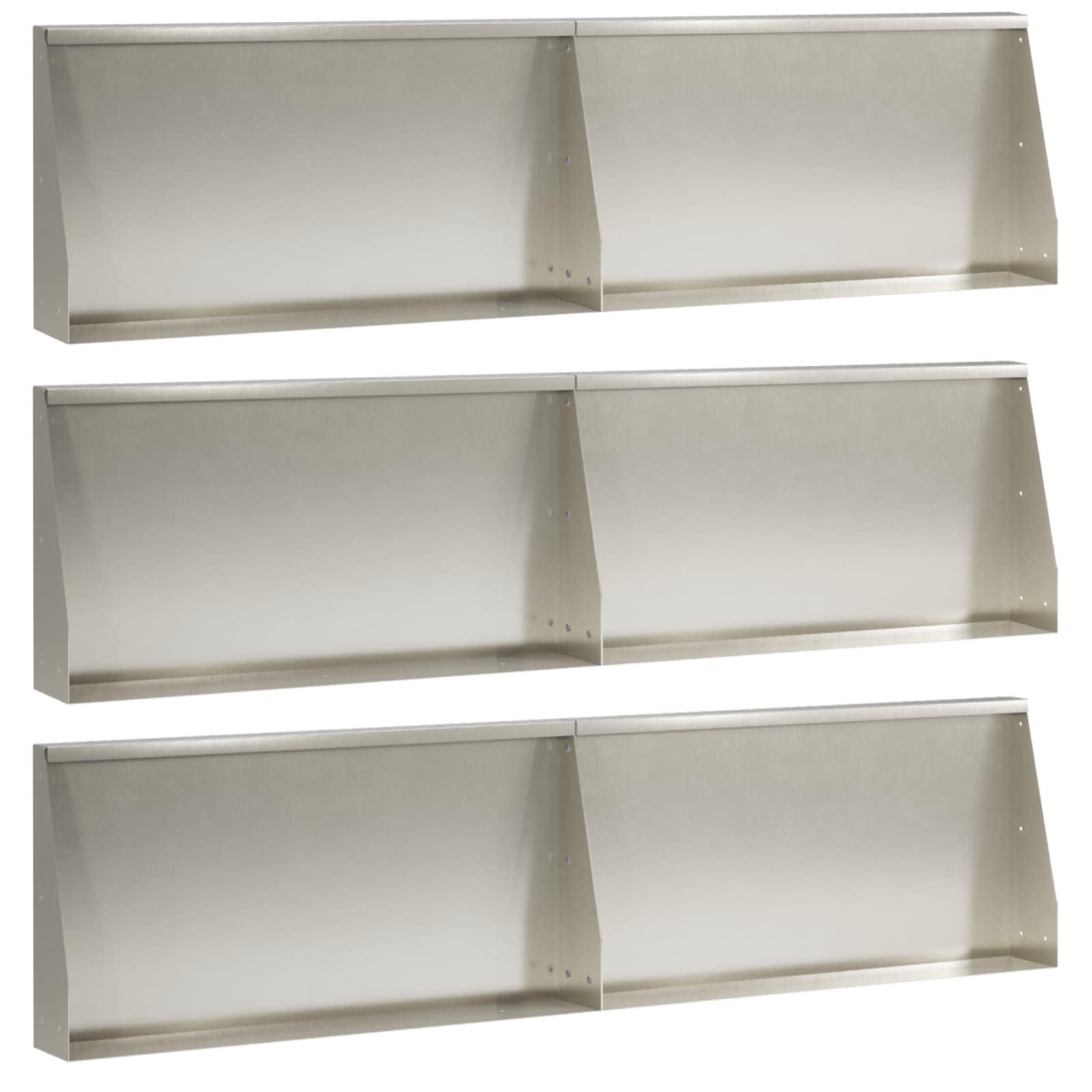 Støttemur 6 stk. 80 x 12 x 40 cm i rustfrit stål - sølv