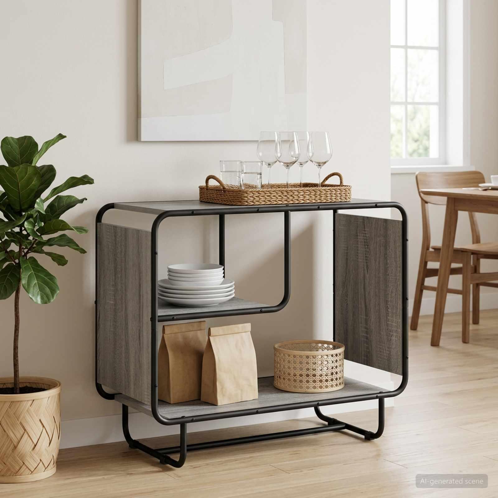vidaXL Skænk Grå Sonoma 80 x 37.5 x 64.5 cm Konstrueret træ
