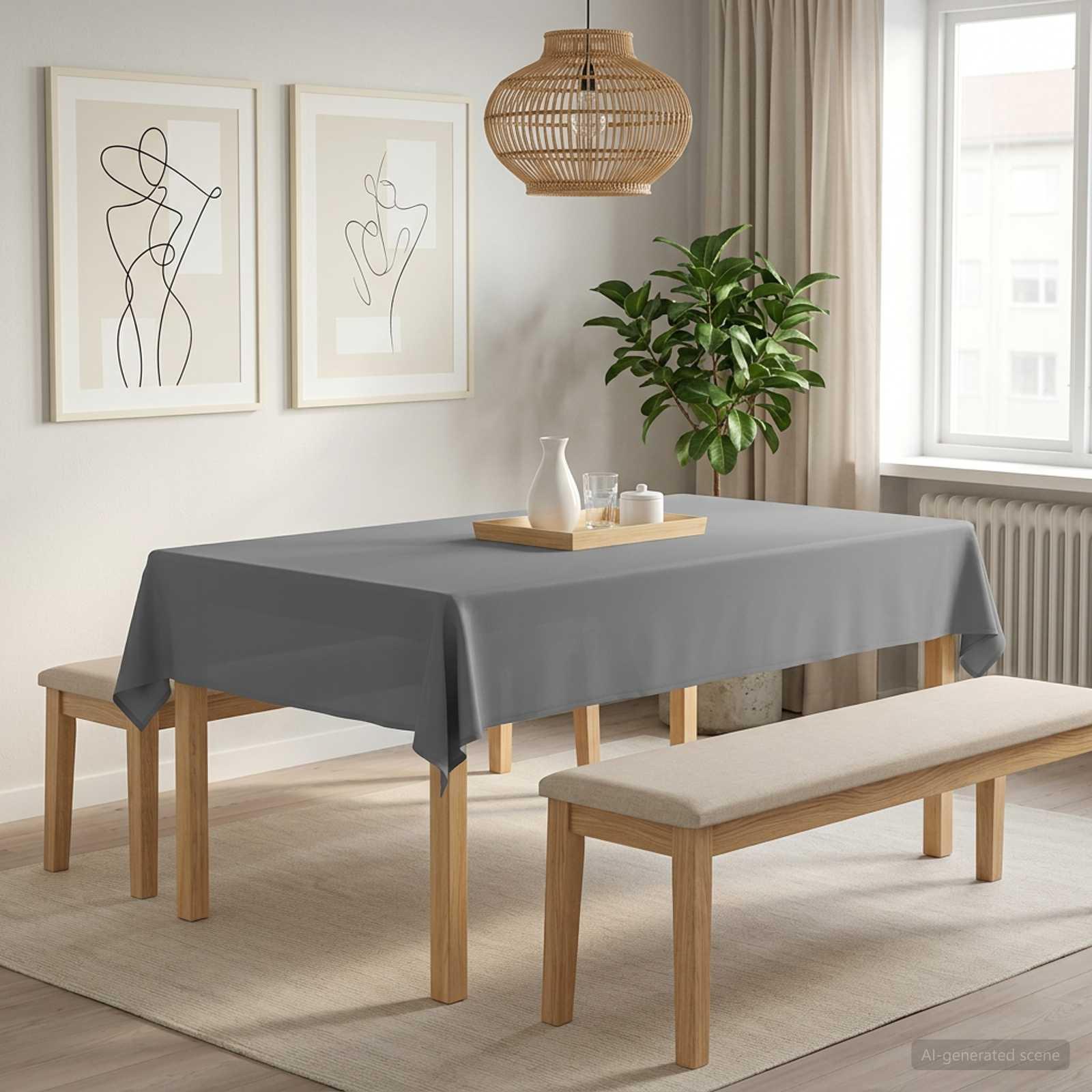 Bordklæde 5 stk. rektangulær lysegrå 140 x 200 cm polyester