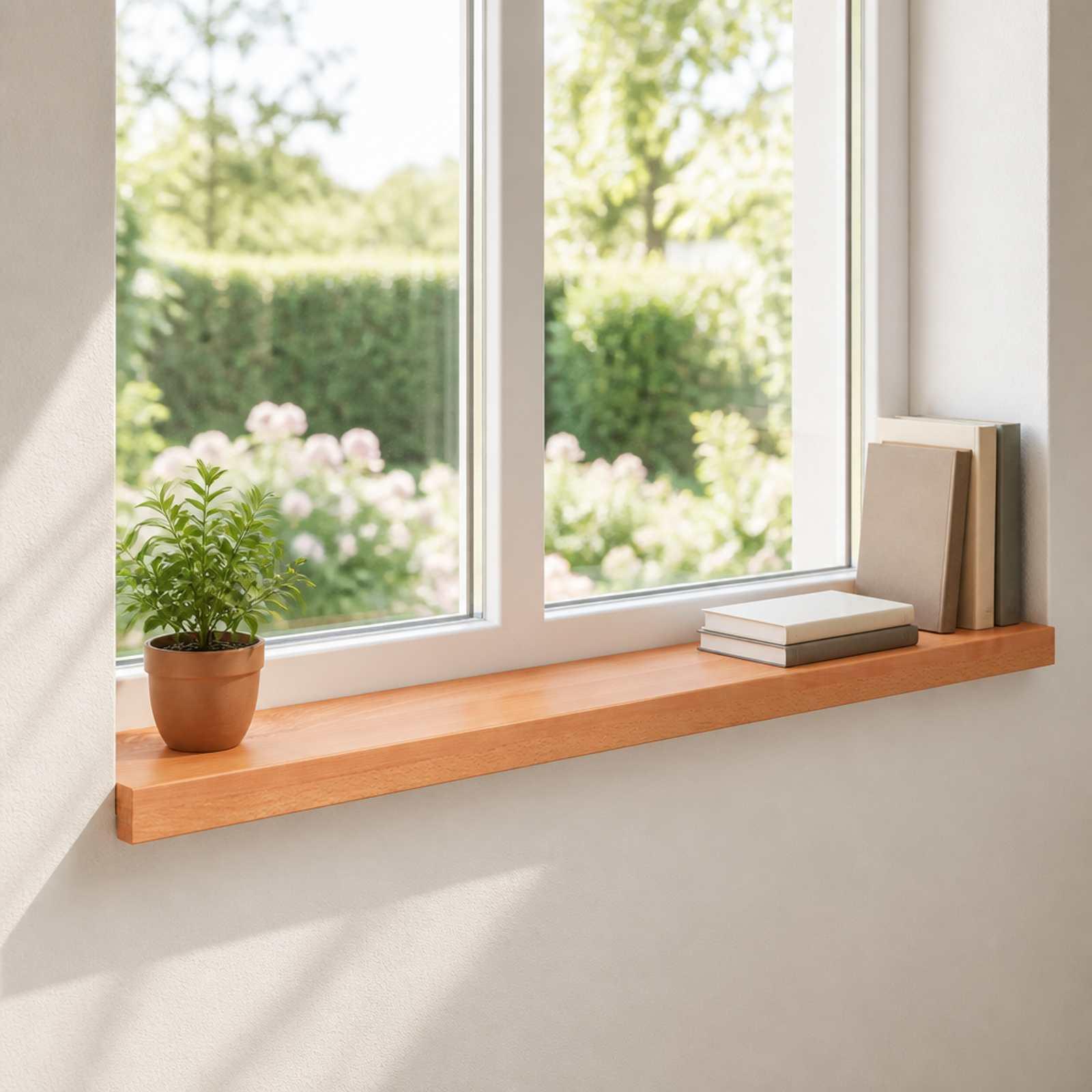 Vindueskarme 2 stk. 100 x 20 x 2 cm i massiv bøg med lak