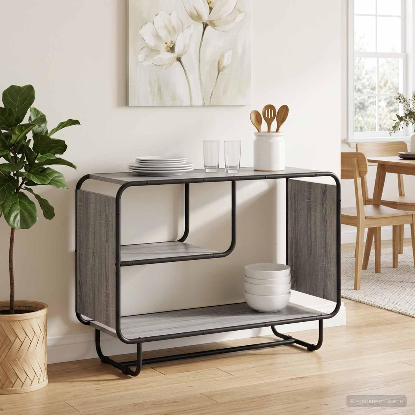 vidaXL Skænk Grå Sonoma 93.5 x 37.5 x 64.5 cm Konstrueret træ