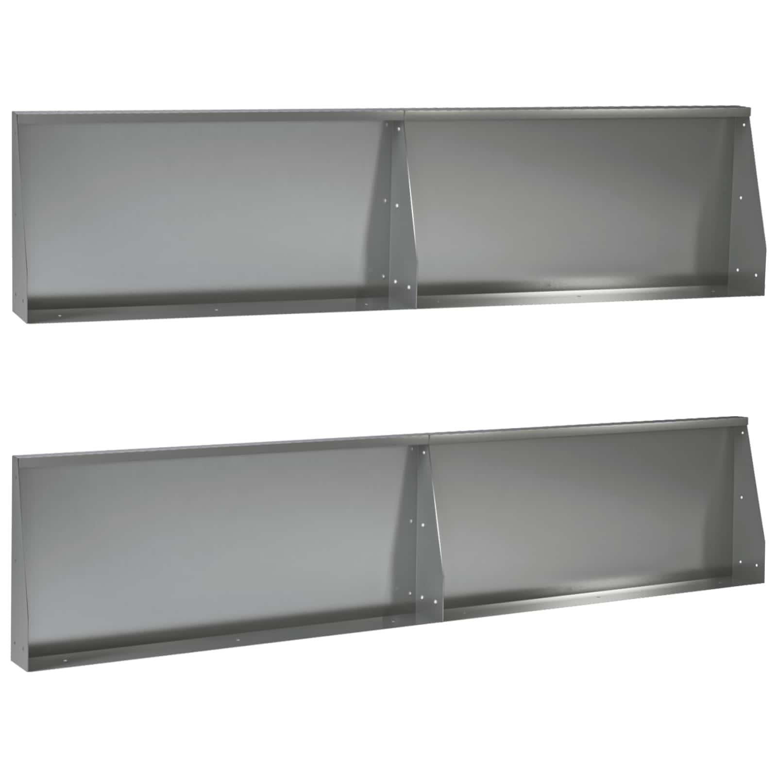Støttemur 4 stk. 100 x 12 x 30 cm i galvaniseret stål - sølv
