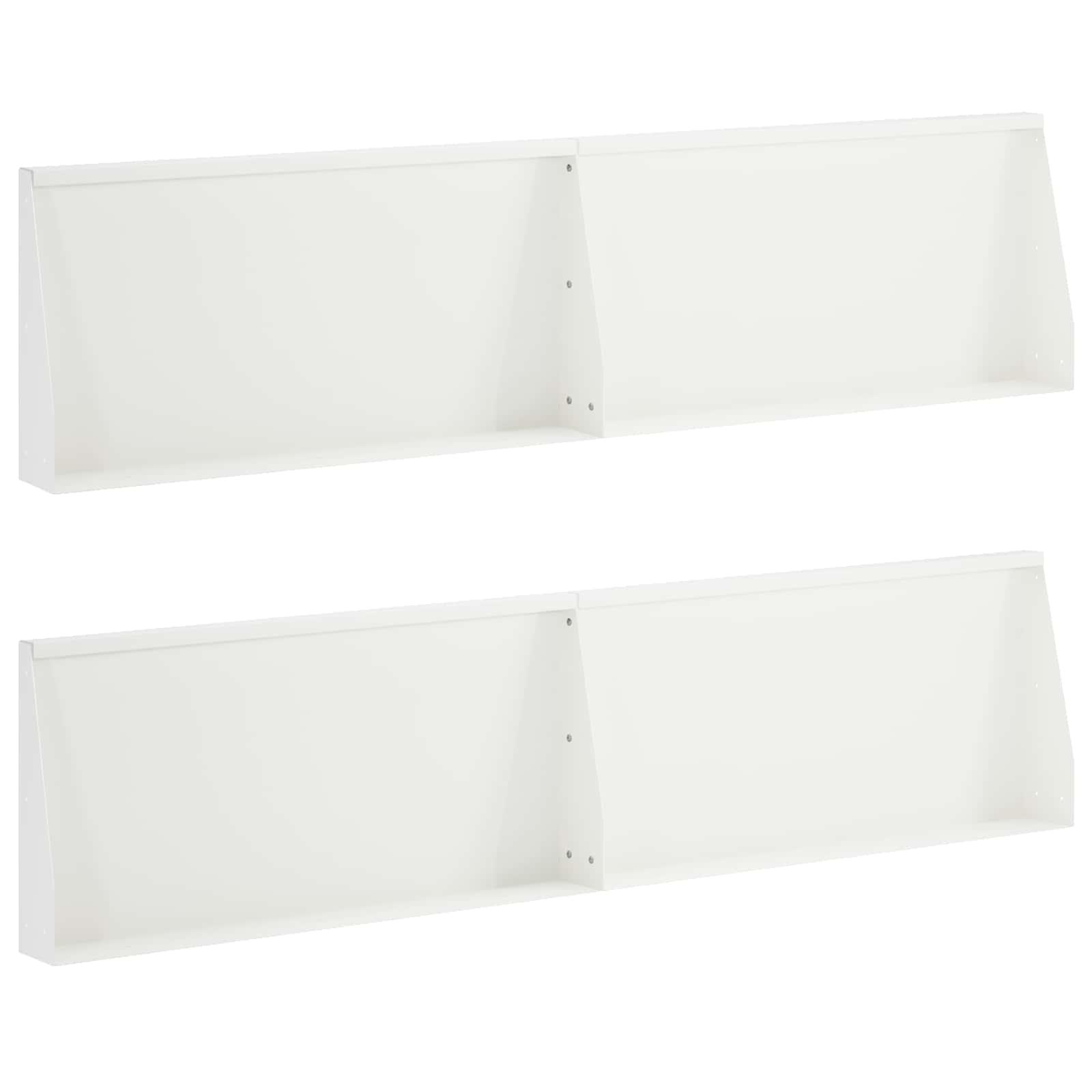 Støttemur 4 stk. 320 x 12 x 40 cm i stål - hvid bedkant til have