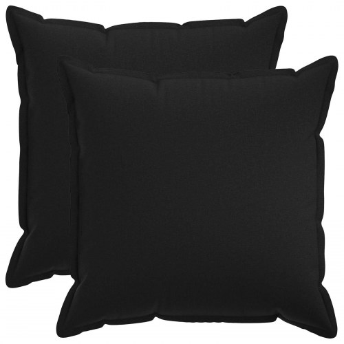 Pyntepuder med fyld HOUTEN 2 stk. 55 x 55 cm sort faux linned