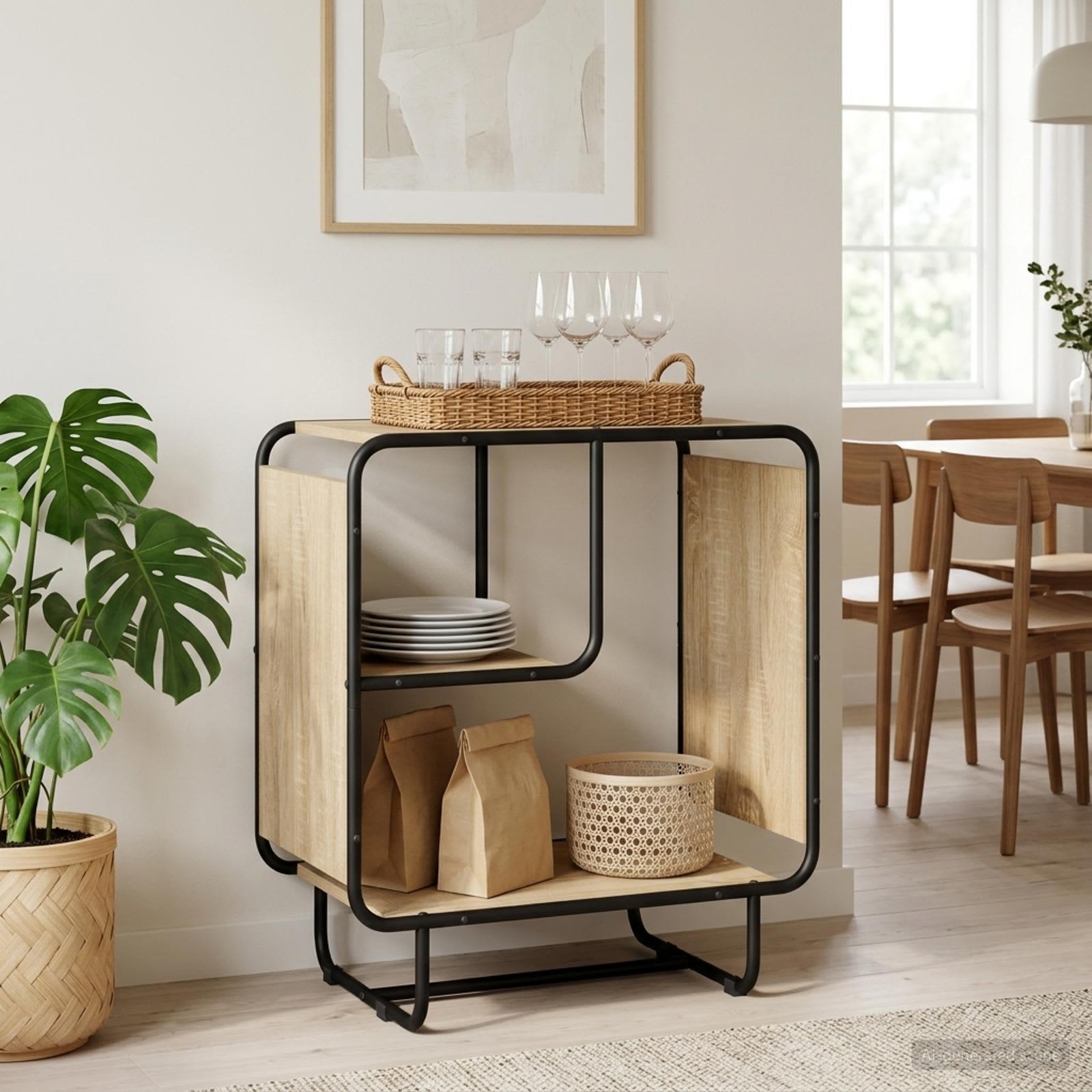 vidaXL Skænk Sonoma-eg 60 x 37,5 x 64,5 cm Konstrueret træ