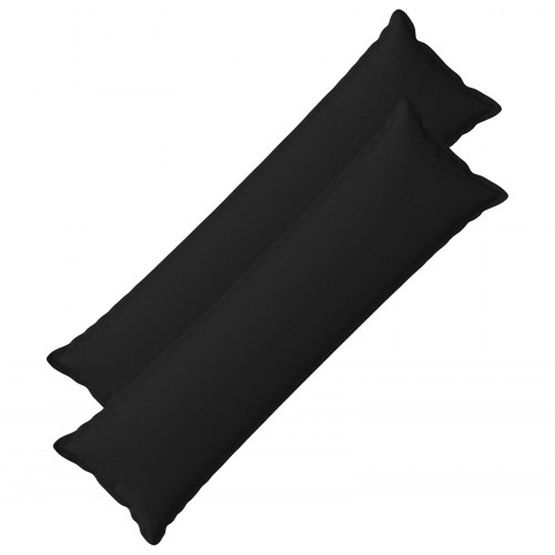 Lang pyntepude 2 stk. sort faux linned 40 x 145 cm