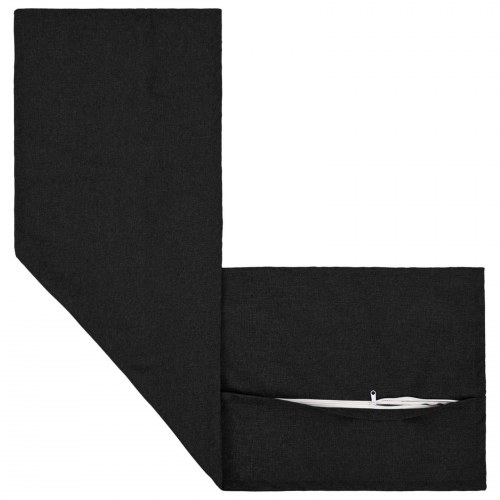 Lang pyntepude 2 stk. sort faux linned 40 x 145 cm