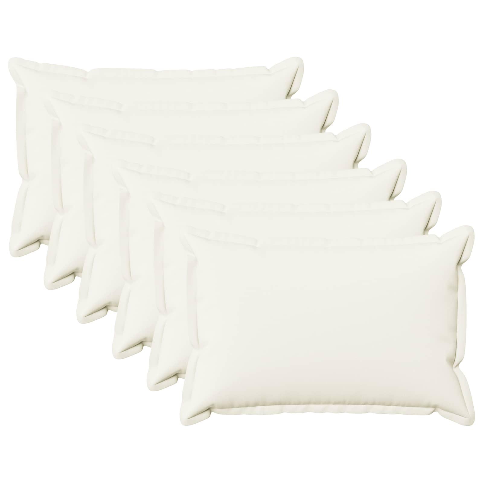 Pyntepuder med fyld HOUTEN 6 stk. 30 x 50 cm - hvid faux linned