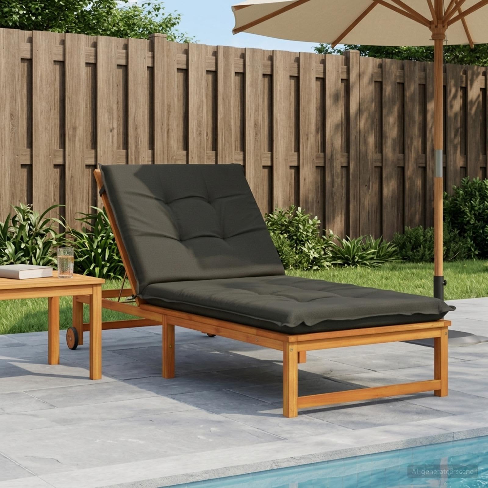 vidaXL Solseng Pude GEMERT 100% polyester Antracit 190 x 80 x 9 cm