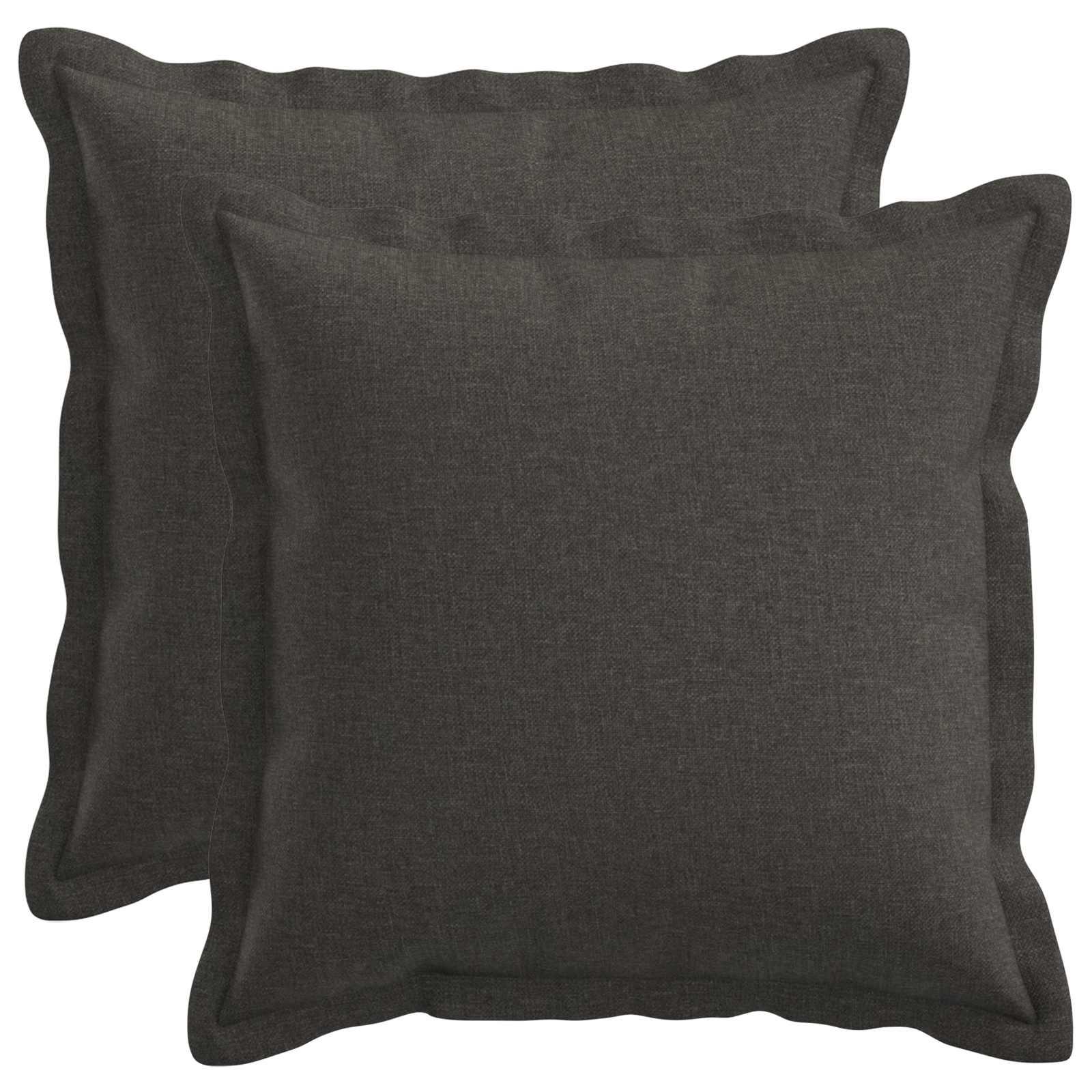 Pudebetræk HOUTEN 2 stk mørkegrå 45 x 45 cm i faux linned
