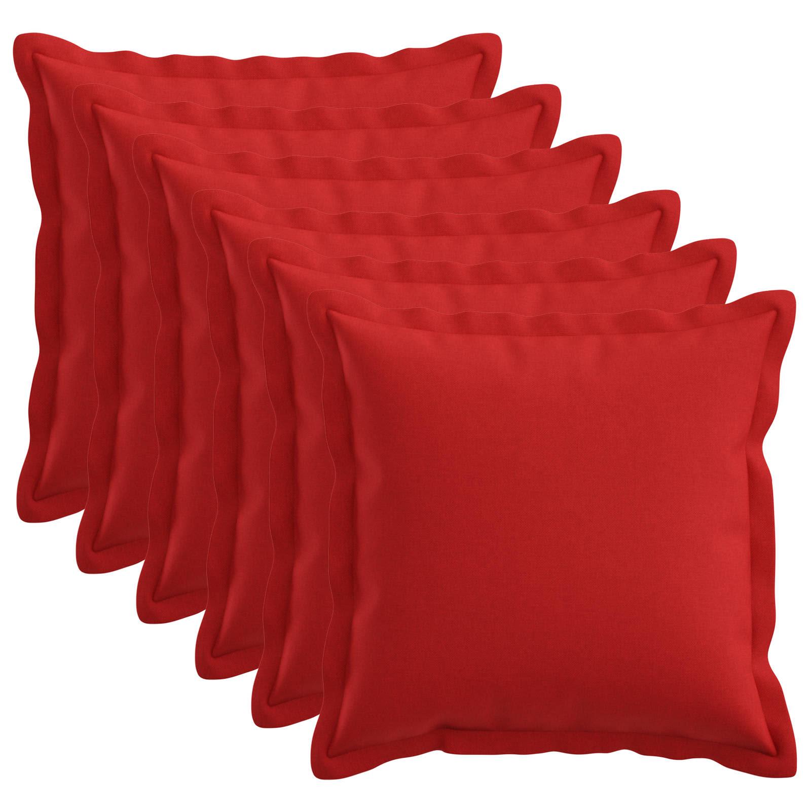 Pyntepuder med fyld HOUTEN 6 stk. 35 x 35 cm rød faux linned