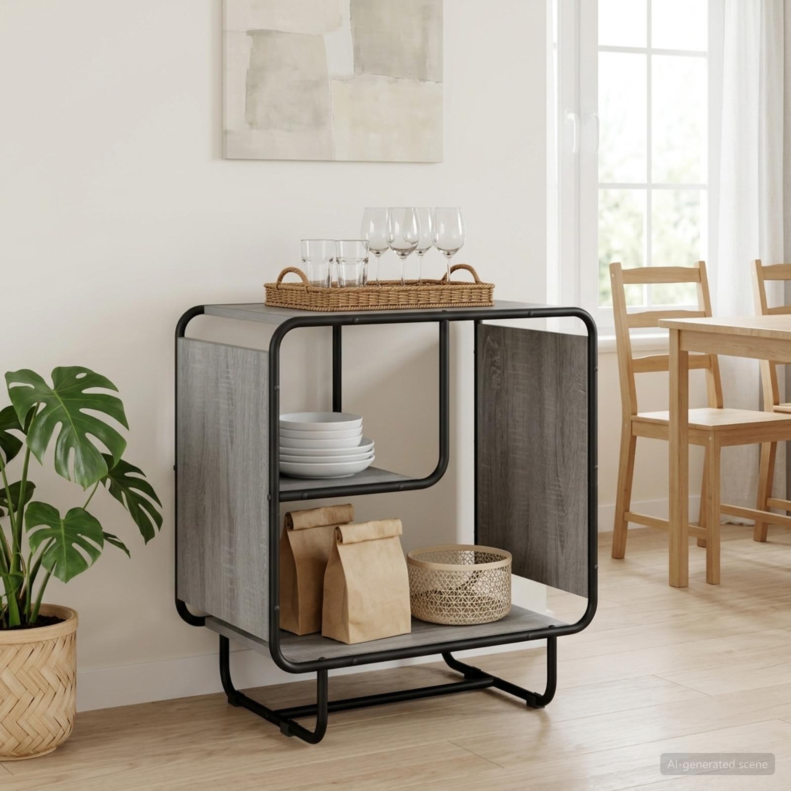 vidaXL Skænk Grå Sonoma 60 x 37,5 x 64,5 cm Konstrueret træ