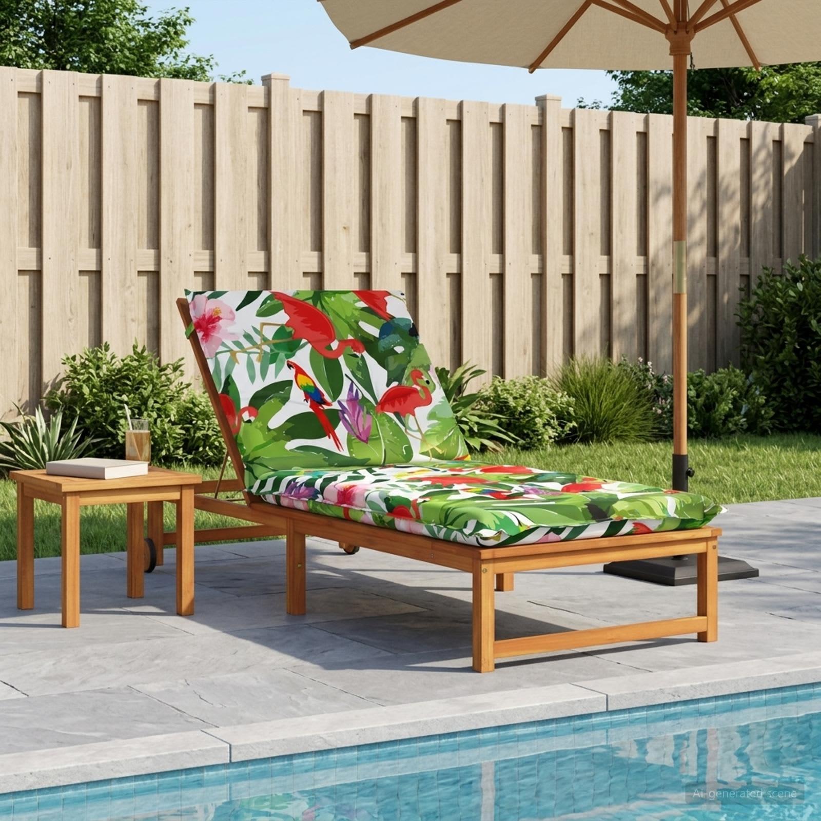 vidaXL Solseng Pude GEMERT 100% polyester Flerfarvet 190 x 80 x 9 cm