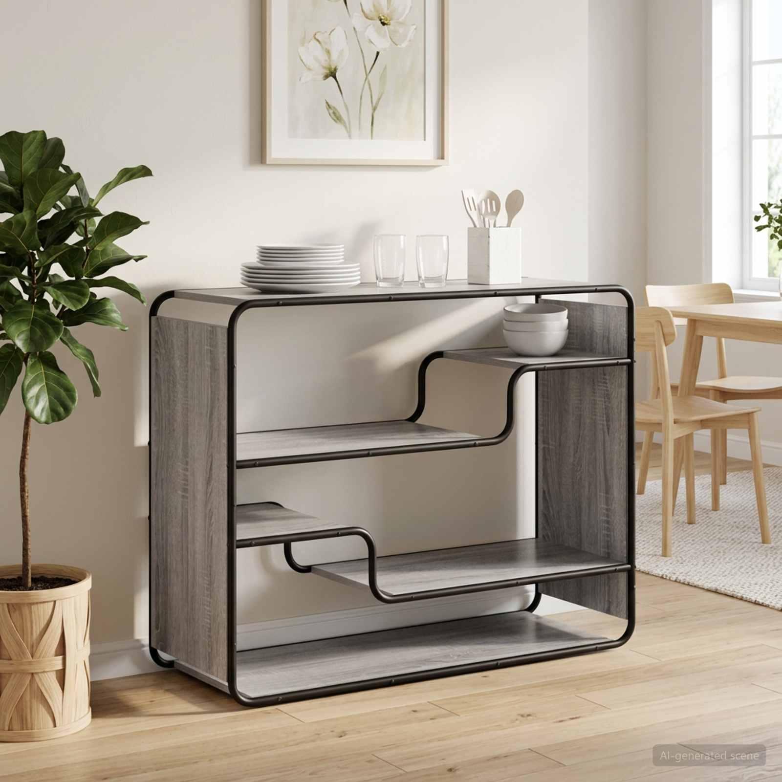 vidaXL Skænk Grå Sonoma 98 x 37.5 x 75.5 cm Konstrueret træ