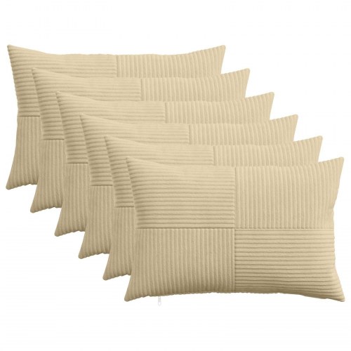 Pudebetræk 6 stk. ALMELO grågrøn 50 x 70 cm i cordfløjl