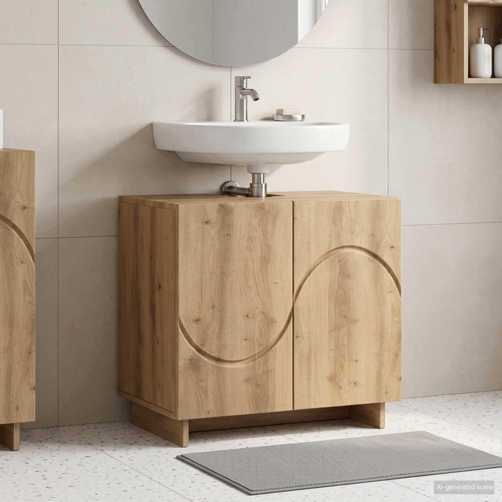 vidaXL Badeværelsesskab Artisan-eg 60 x 41 x 58 cm Konstrueret træ