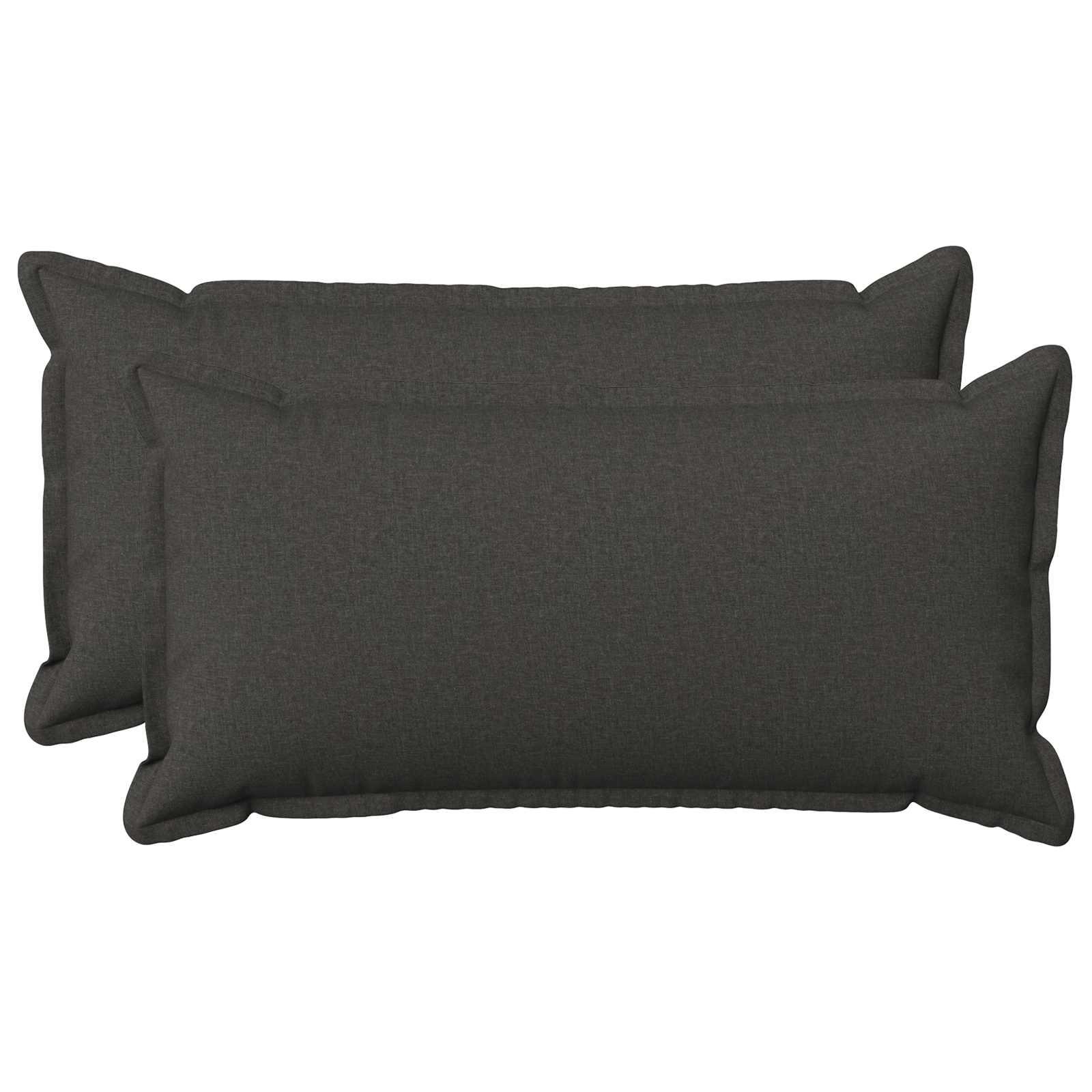 Pyntepuder med fyld HOUTEN 2 stk. 40 x 80 cm mørkegrå faux linned