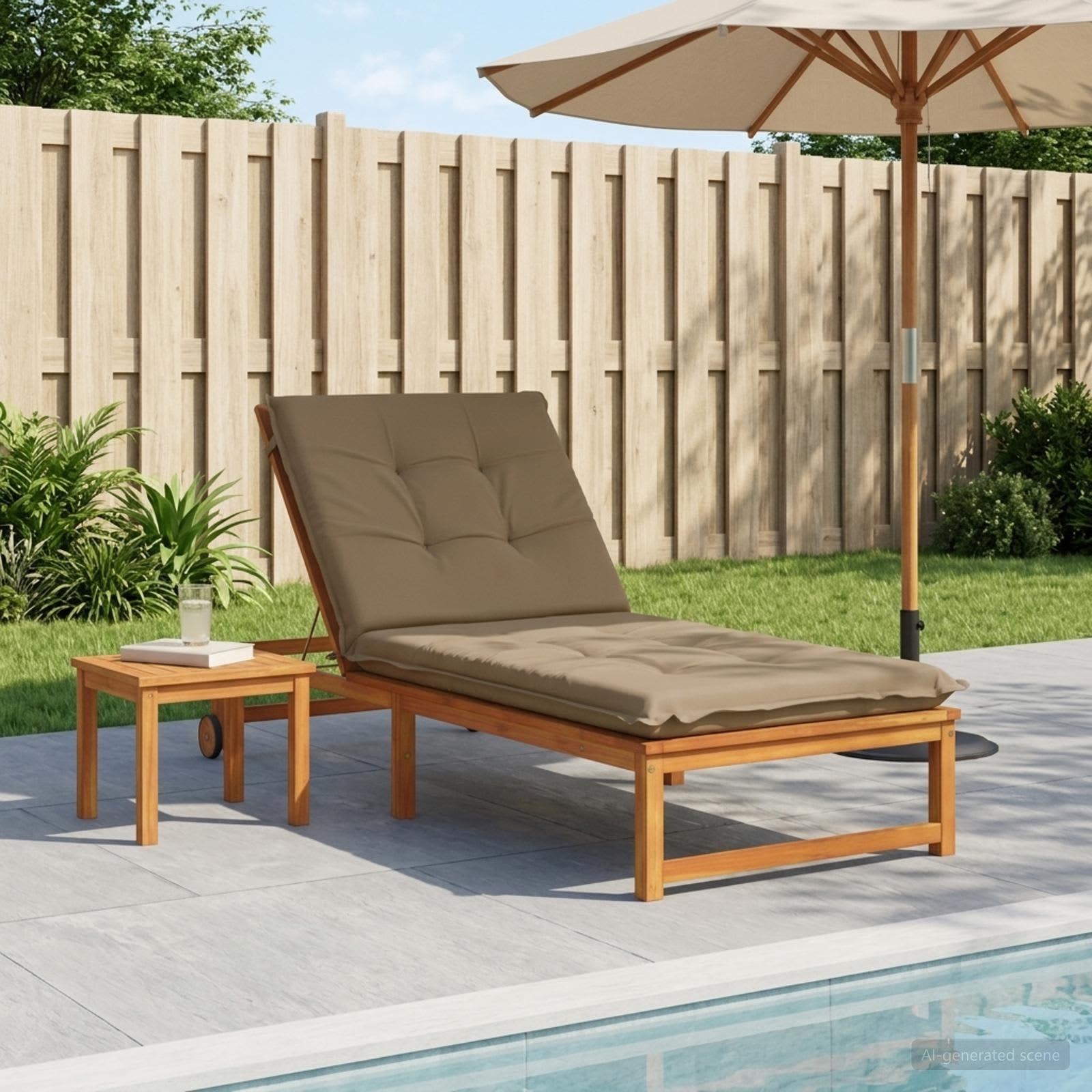vidaXL Solseng Pude GEMERT 100% polyester Gråbrun 190 x 70 x 9 cm