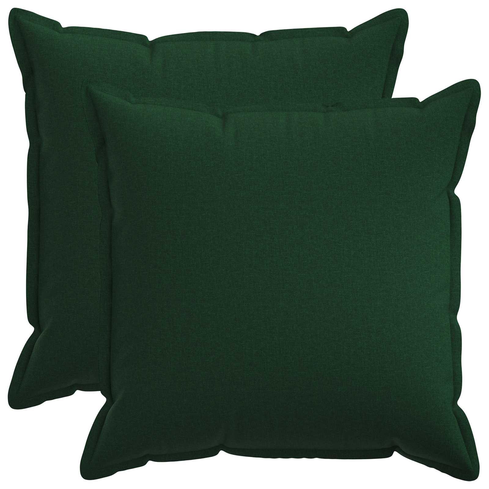 Pyntepuder med fyld HOUTEN 2 stk. 80 x 80 cm mørkegrøn faux linned