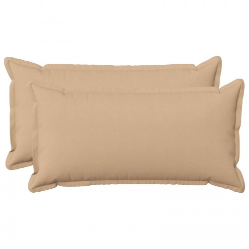 Pyntepuder med fyld HOUTEN 2 stk. 40 x 80 cm cremefarvet faux linned