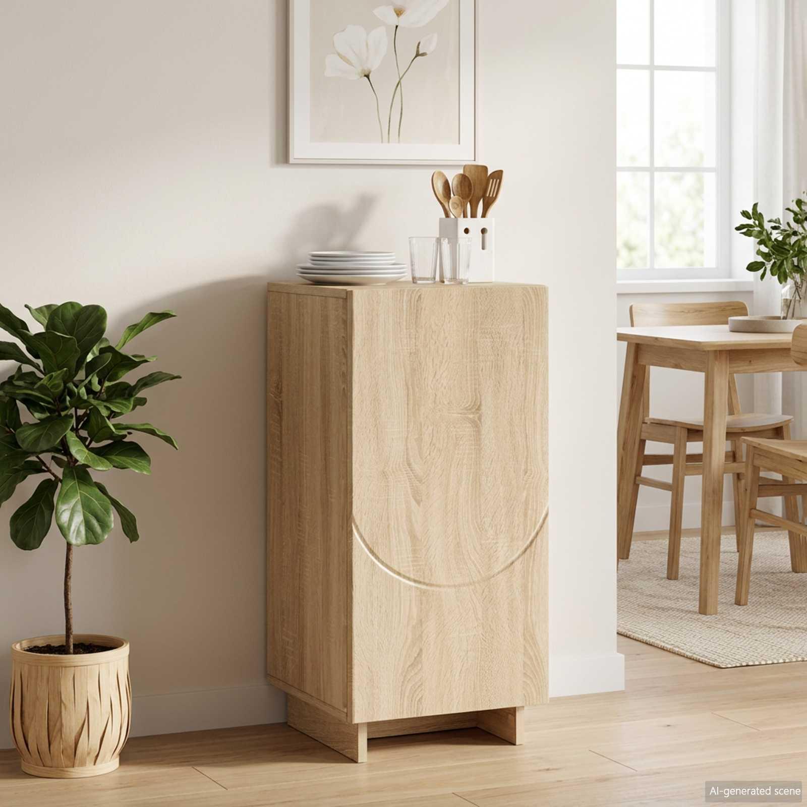 vidaXL Skænk Sonoma-eg 33.5 x 34.5 x 75 cm Konstrueret træ