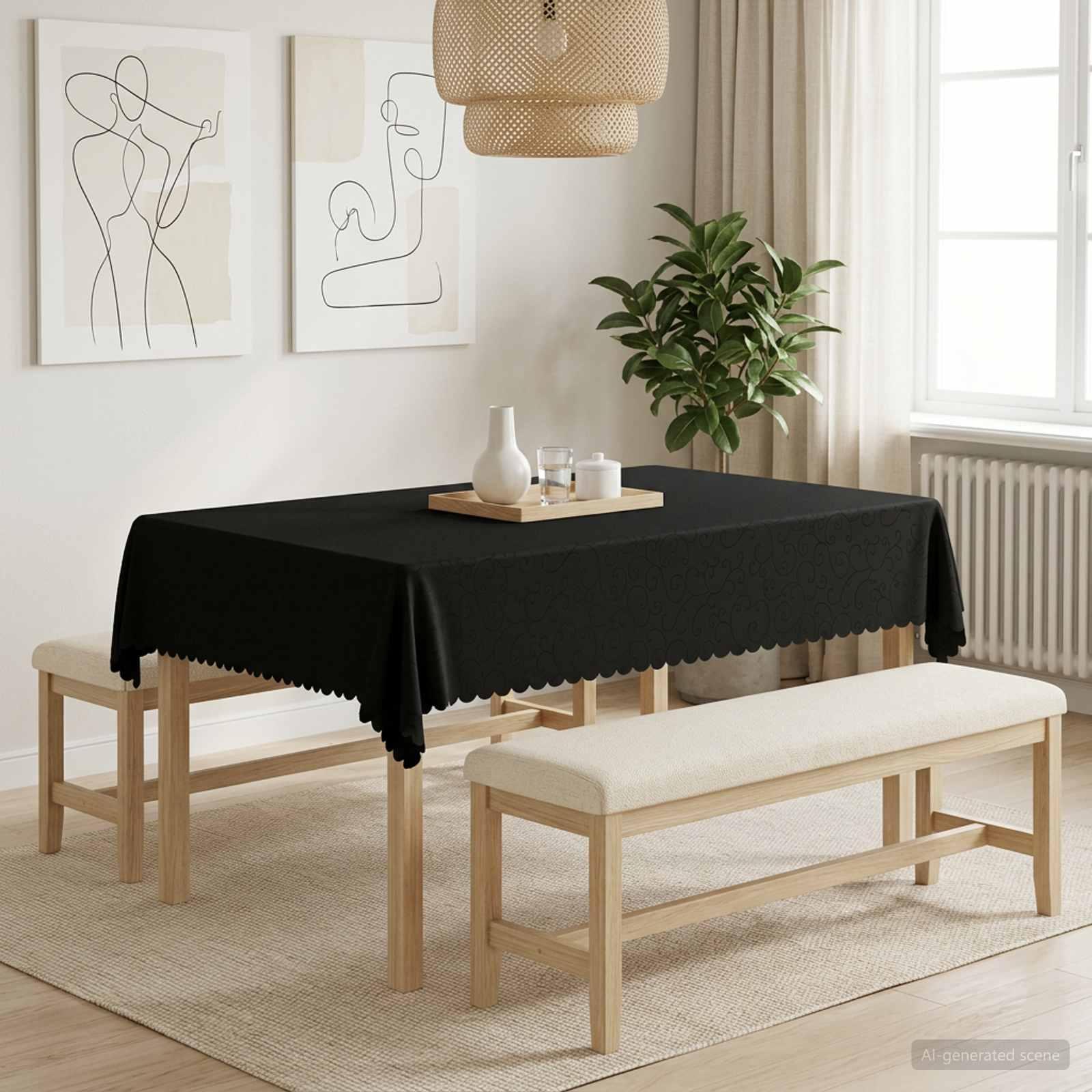 Bordklæde 5 stk. rektangulær mørkegrå 140 x 180 cm