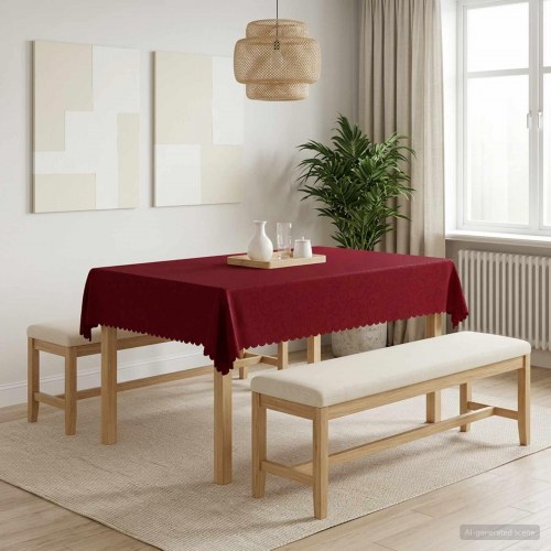 Bordklæde rektangulær vinrød 140 x 160 cm 5 stk.
