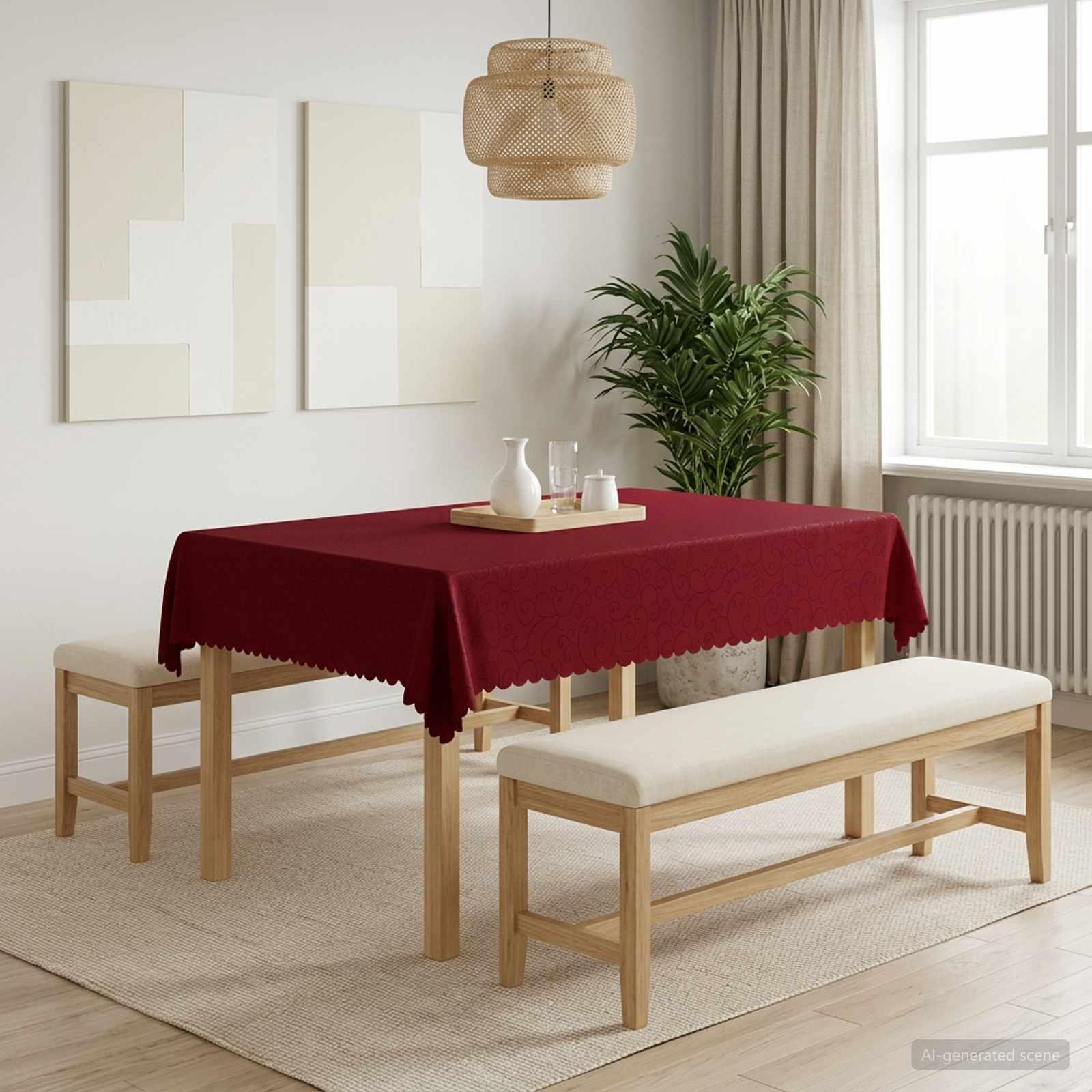 Bordklæde rektangulær vinrød 140 x 160 cm 5 stk.