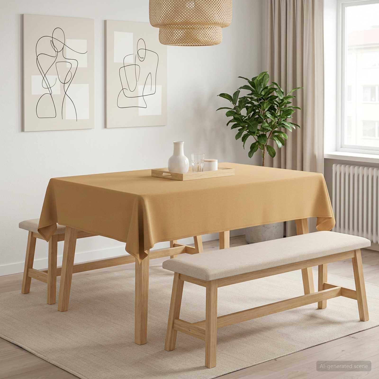 vidaXL Bordklæde 5 stk. Rektangulær Beige 110 x 140 cm Polyester