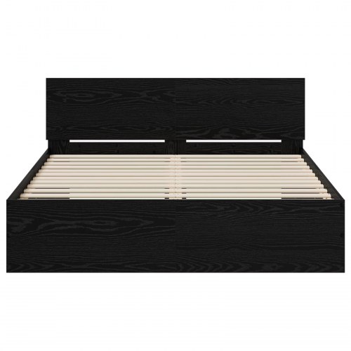 Sengeramme med sengegavl sort eg 120 x 200 cm
