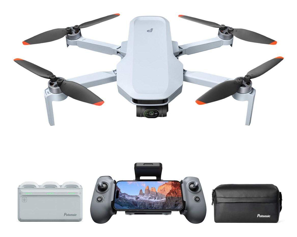 Potensic ATOM 2 drone med 48 MP kamera, 4 rotorer, grå