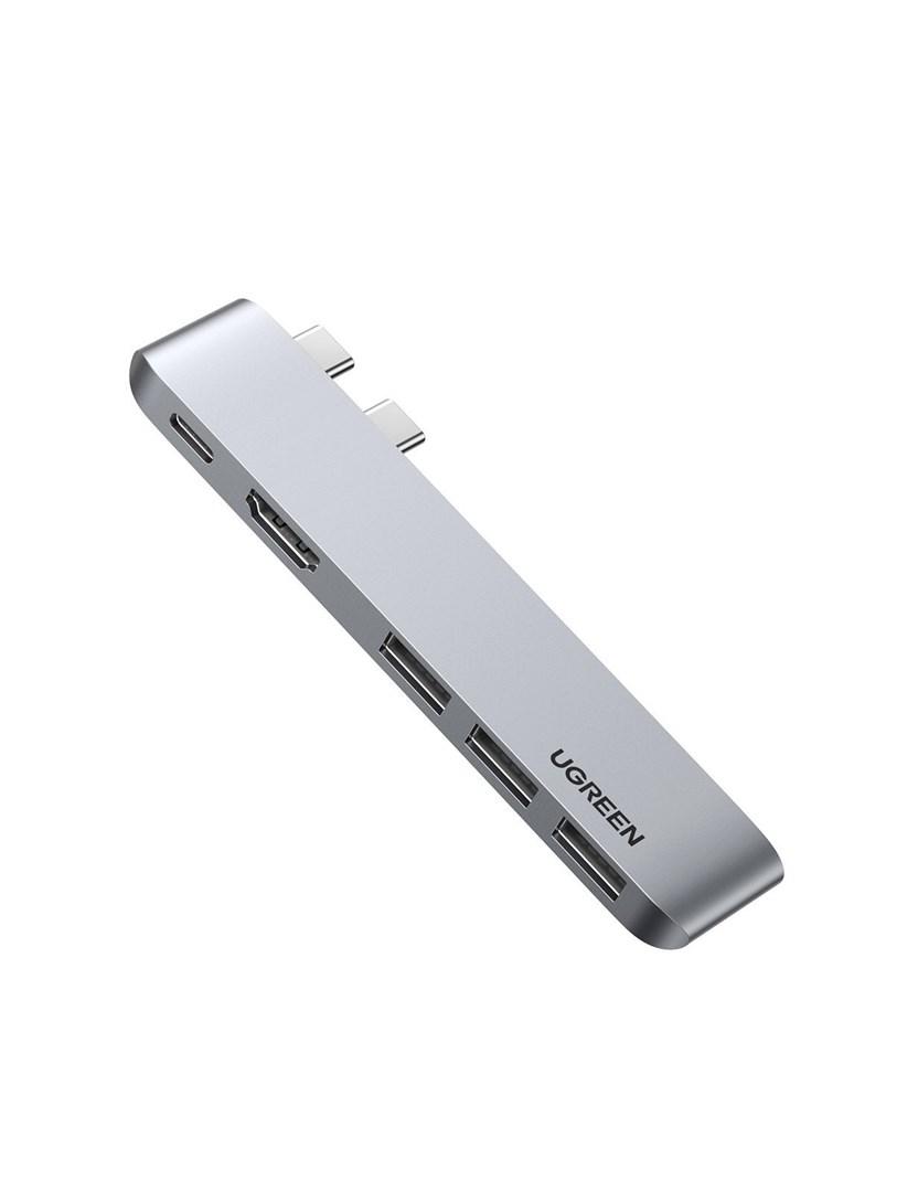 UGREEN 60559 USB-C hub med HDMI og 3 x USB-A - sølv