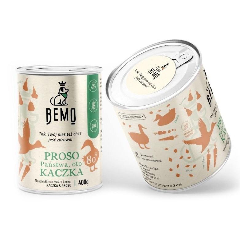 BEMO Mono vådfoder til hund med and og hirse 400 g
