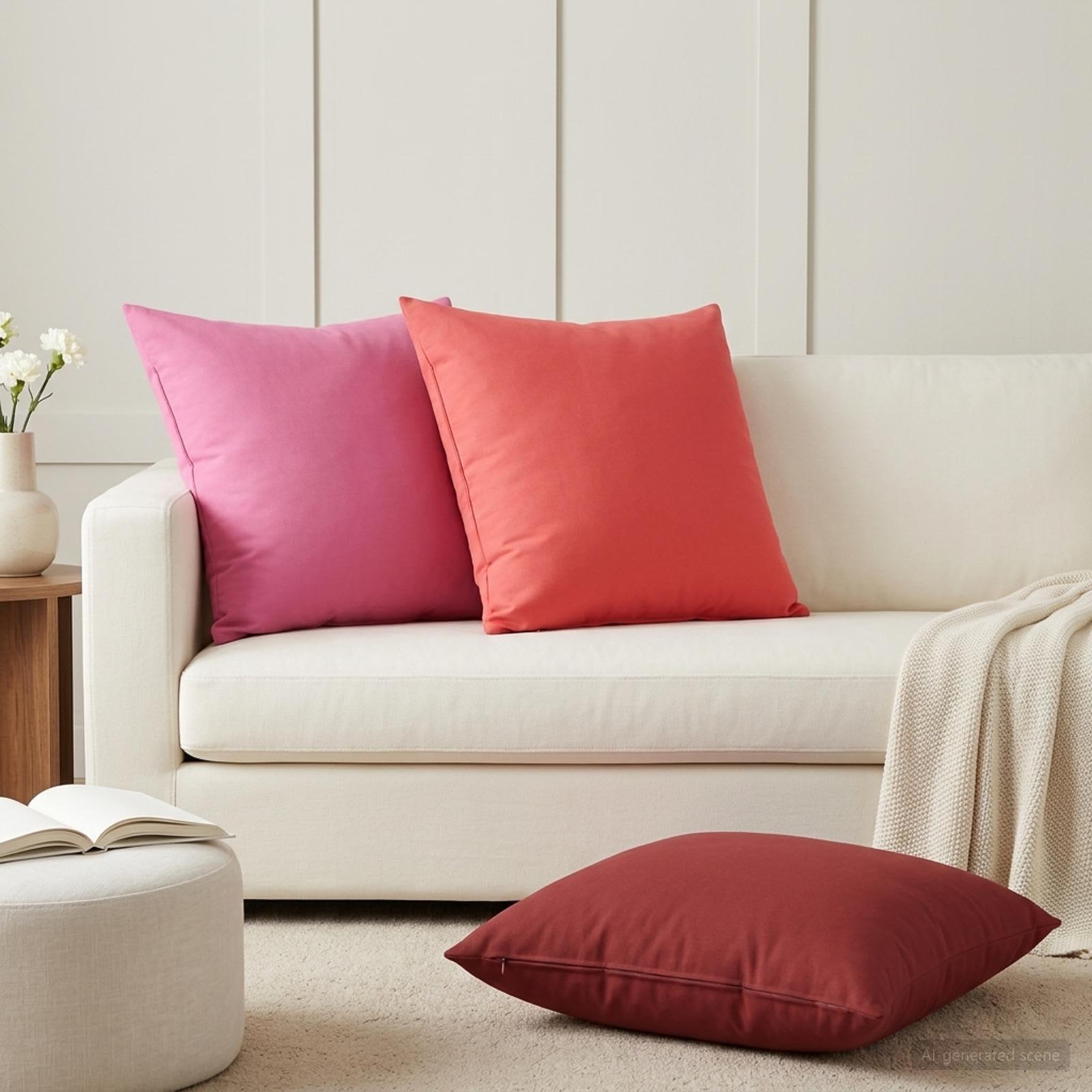 vidaXL Pudebetræk 2 stk. HEERLEN Rød 80 x 80 cm Polyester