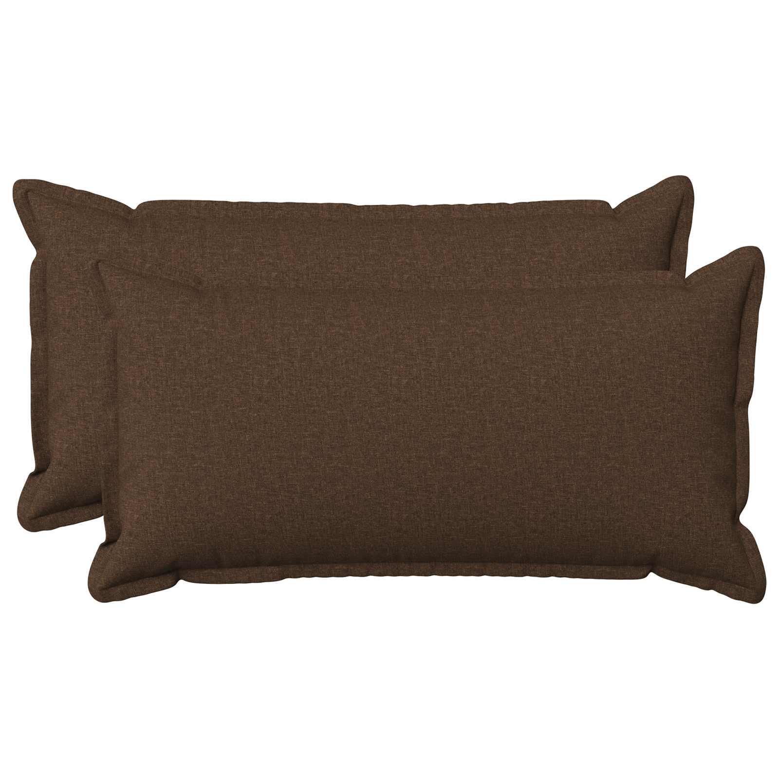 Pyntepuder med pude HOUTEN 2 stk. 40 x 80 cm brun faux linned