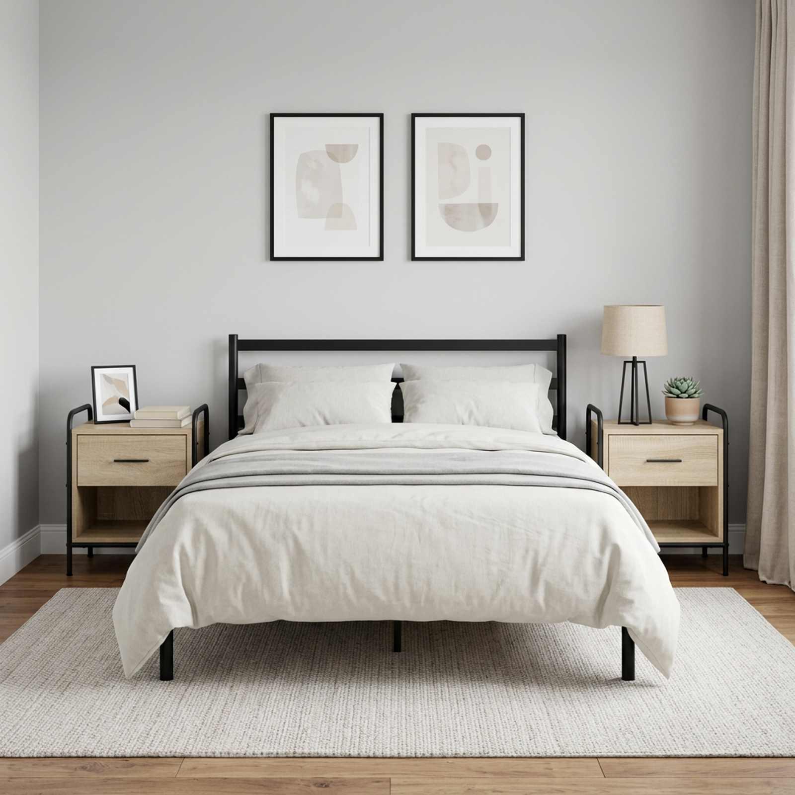 vidaXL Natskab 2 stk. Sonoma-eg 40 x 30 x 50 cm Konstrueret træ
