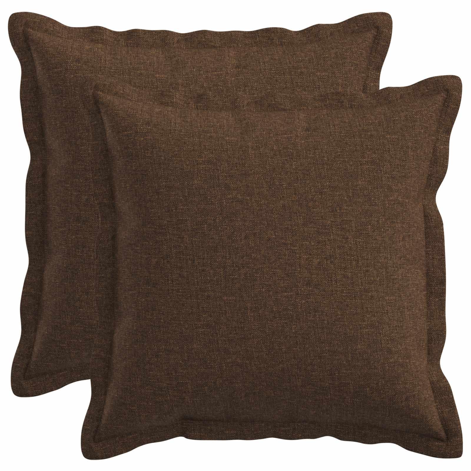 Pyntepuder med fyld HOUTEN 2 stk. 50 x 50 cm brun faux linned