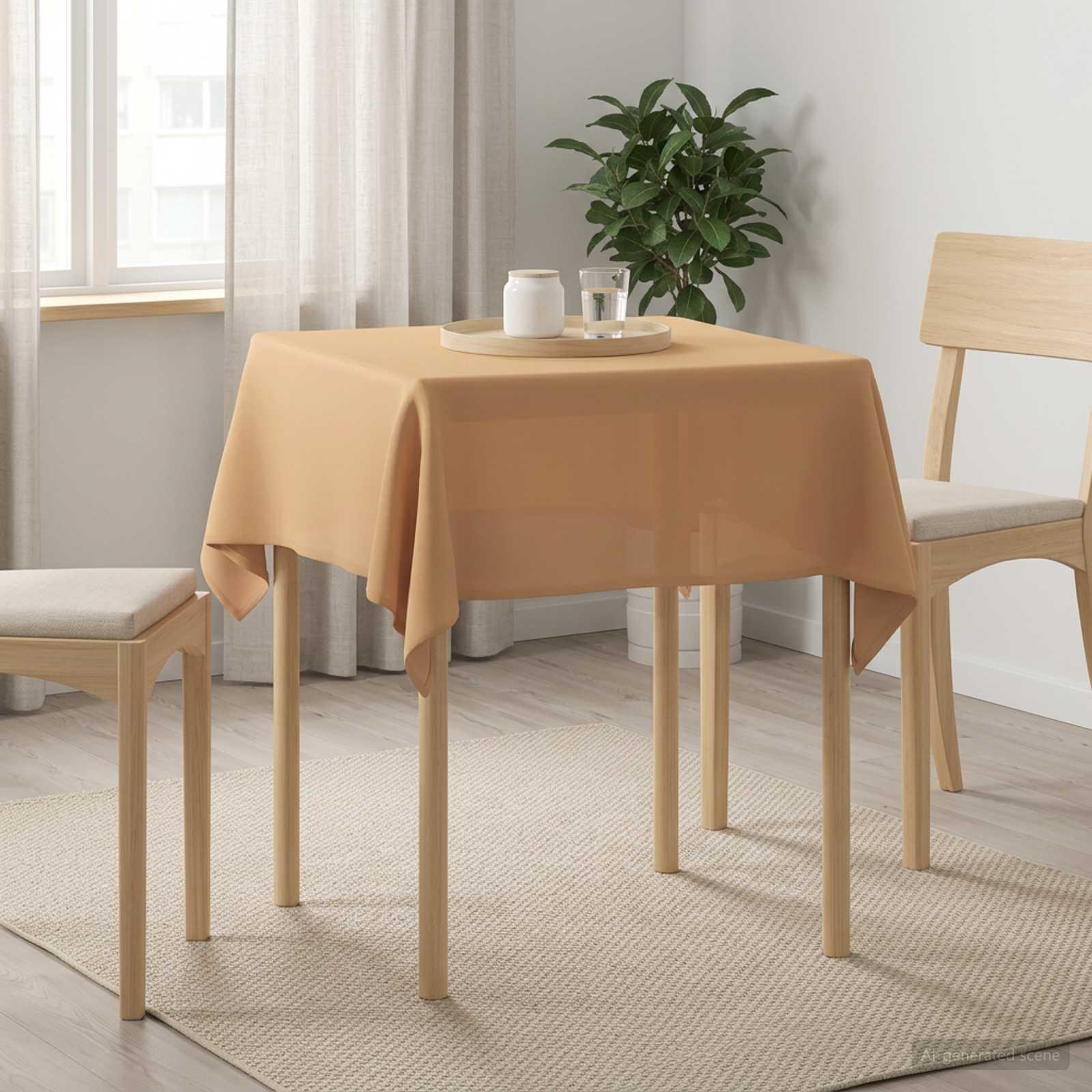 Bordklæde 5 stk. firkantet beige 90 x 90 cm polyester