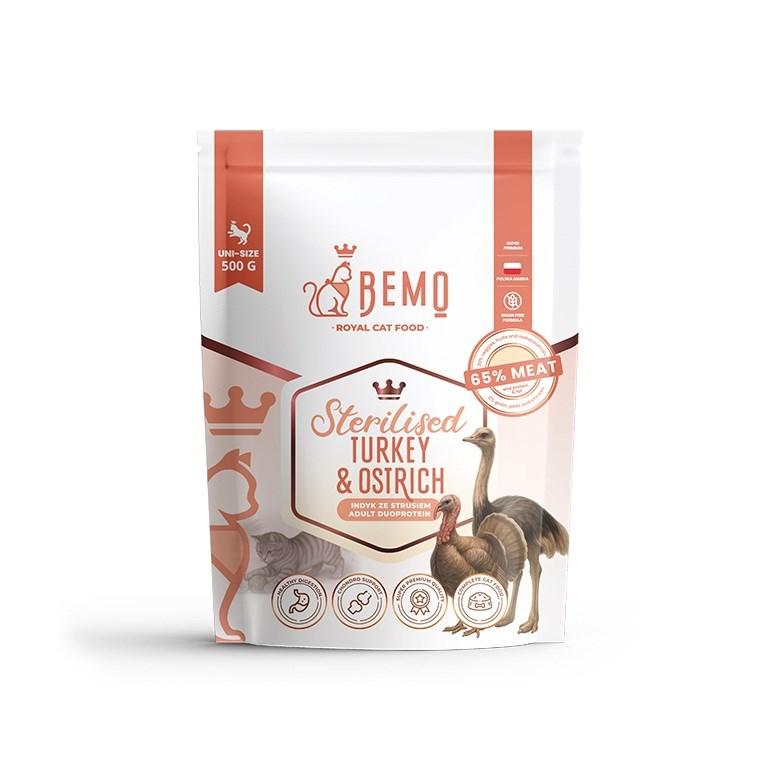 BEMO Sterilised kalkun & struds tørfoder til kat 500 g