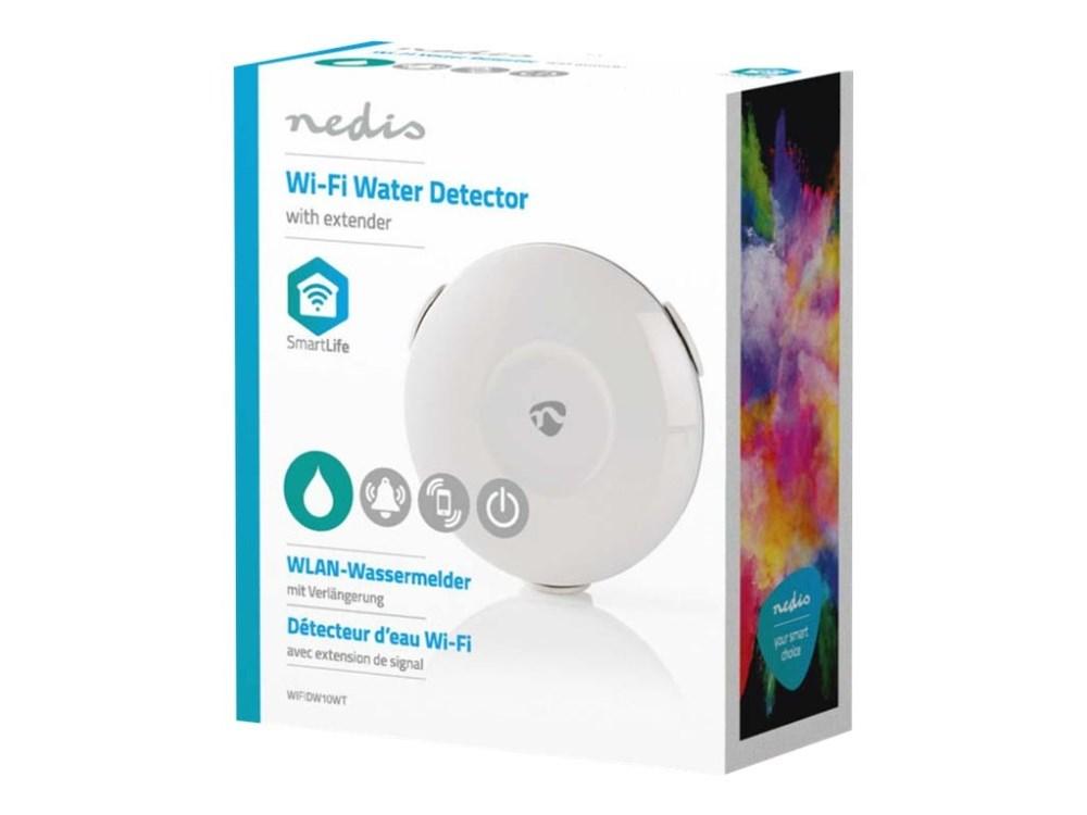 Nedis SmartLife Vand Detektor | Wi-Fi | Batteri | Udvidelse inkluderet | Maks. batteritid: 24 måned | 50 dB | Hvid