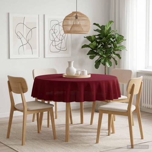 Rundt bordklæde vinrød Ø 160 cm i polyester