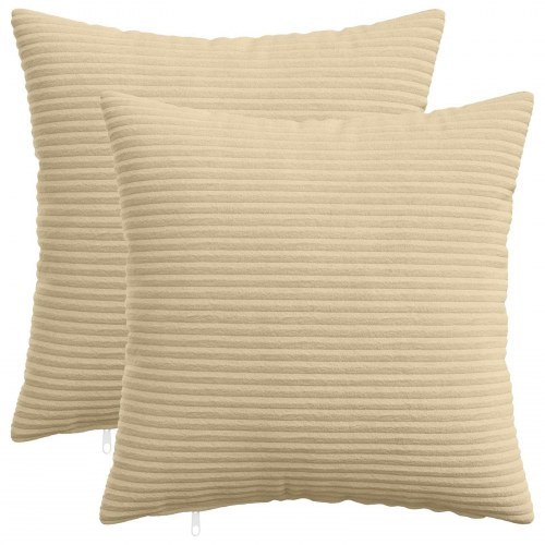 Pudebetræk HEERLEN grågrøn 35 x 35 cm cordfløjl - 2 stk.
