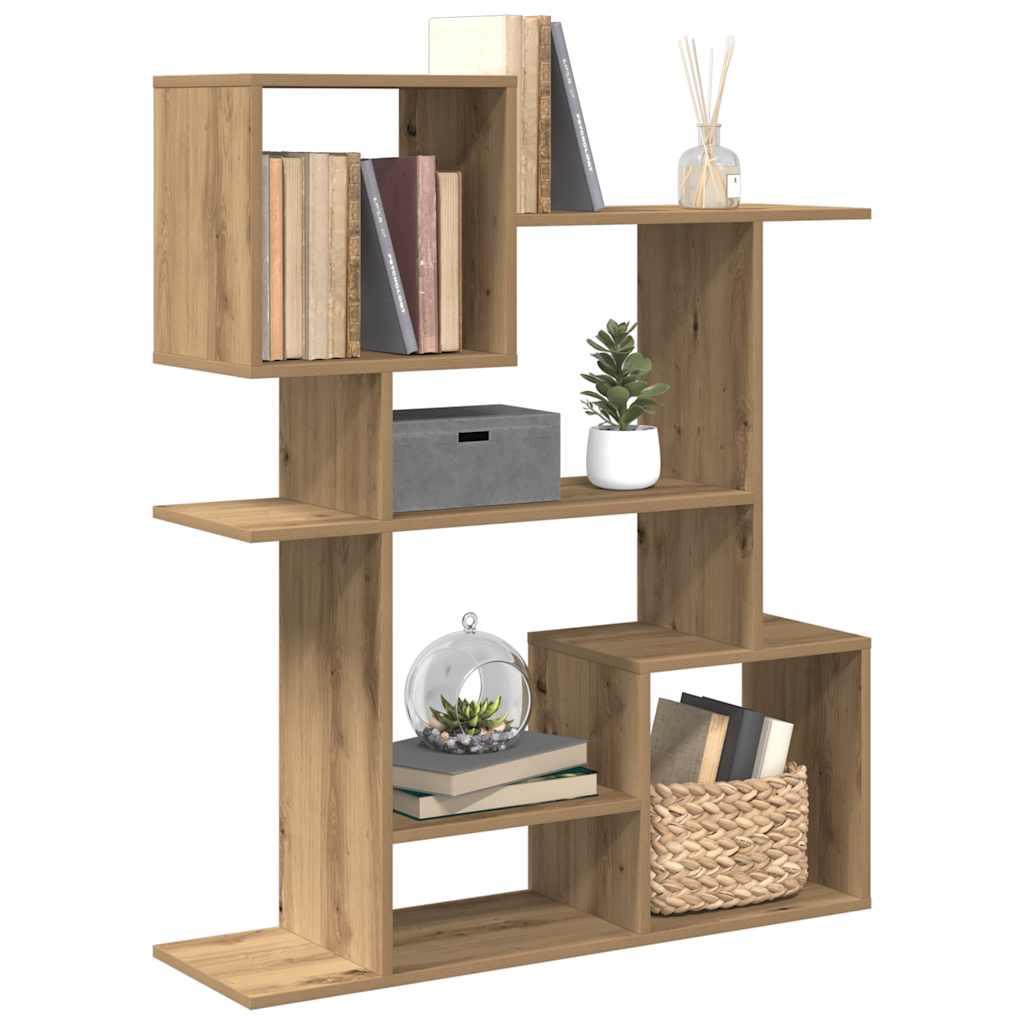Bogreol og rumdeler 92 x 29 x 112 cm i konstrueret træ kunsteg